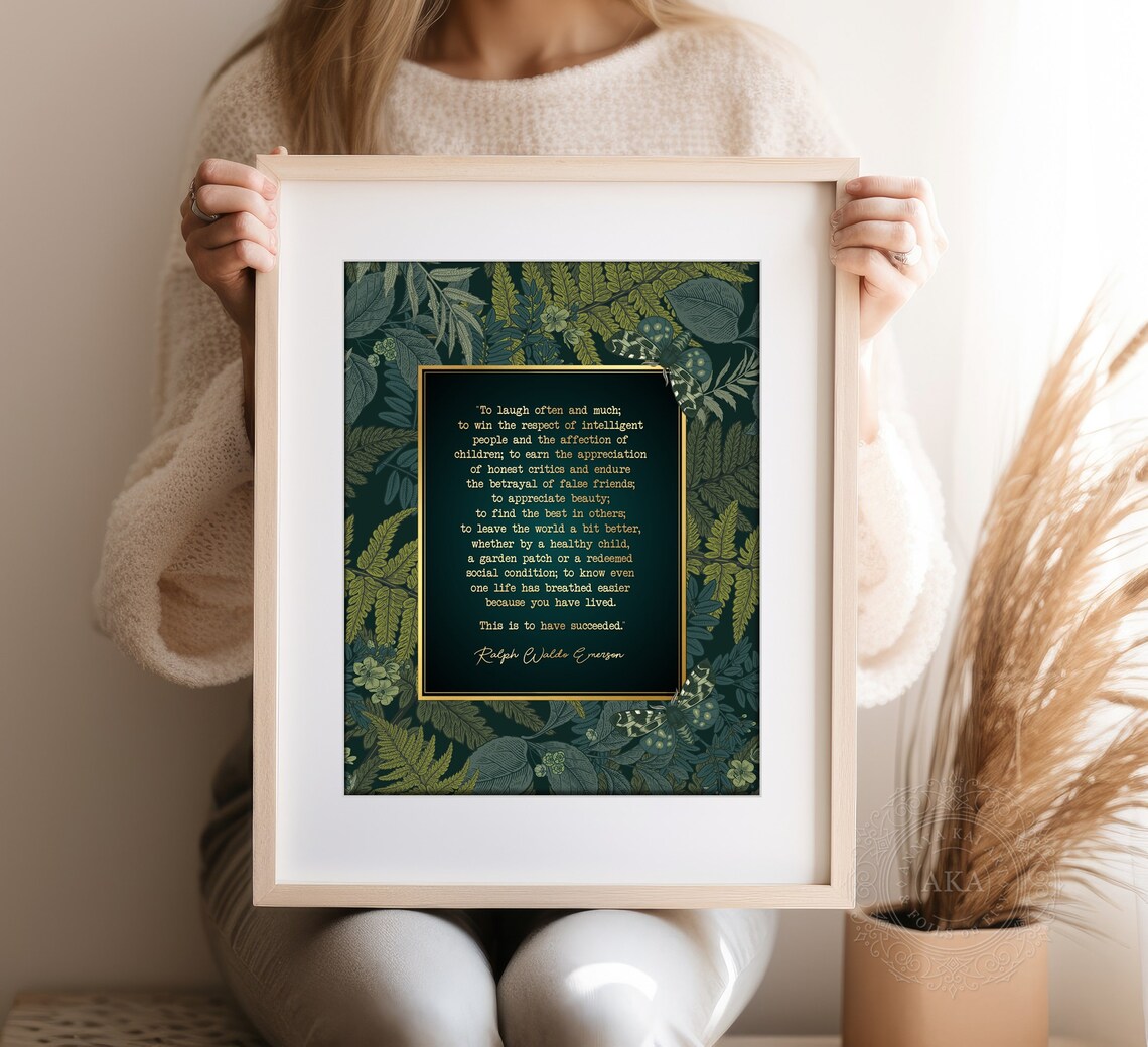 Ralph Waldo Emerson Quote Art, Gold Graduation Print - Image 4