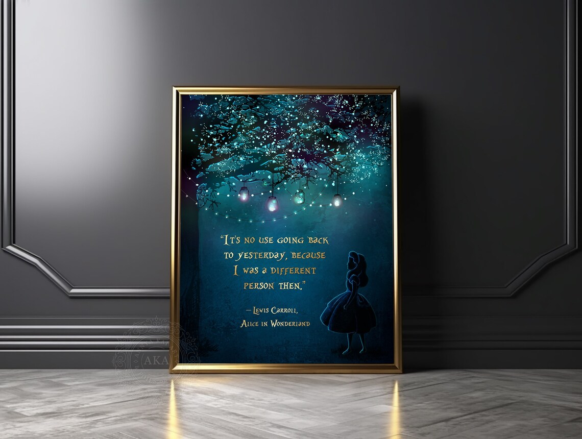 Alice In Wonderland Quote Print, Gold Classic Lit - Image 4