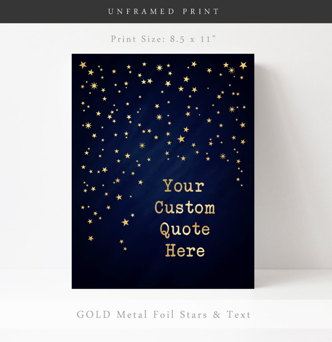 Custom Quote Print, Gold Foil Personalized Art Print - Image 3