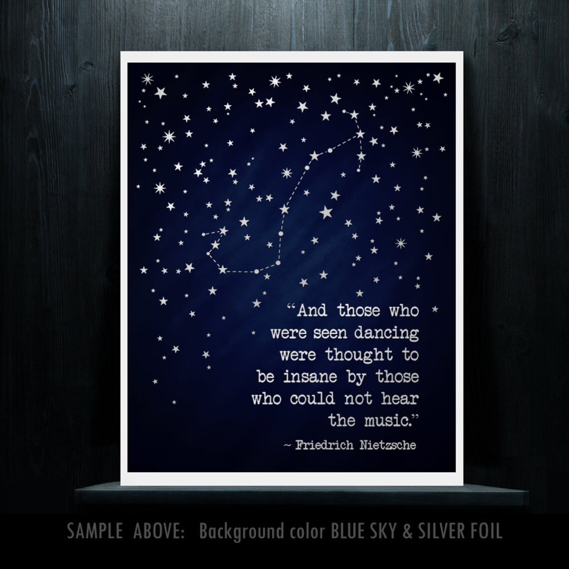 Scorpio Zodiac Nietzsche Dancing Quote Gold Starry Night Wall Art - Image 2