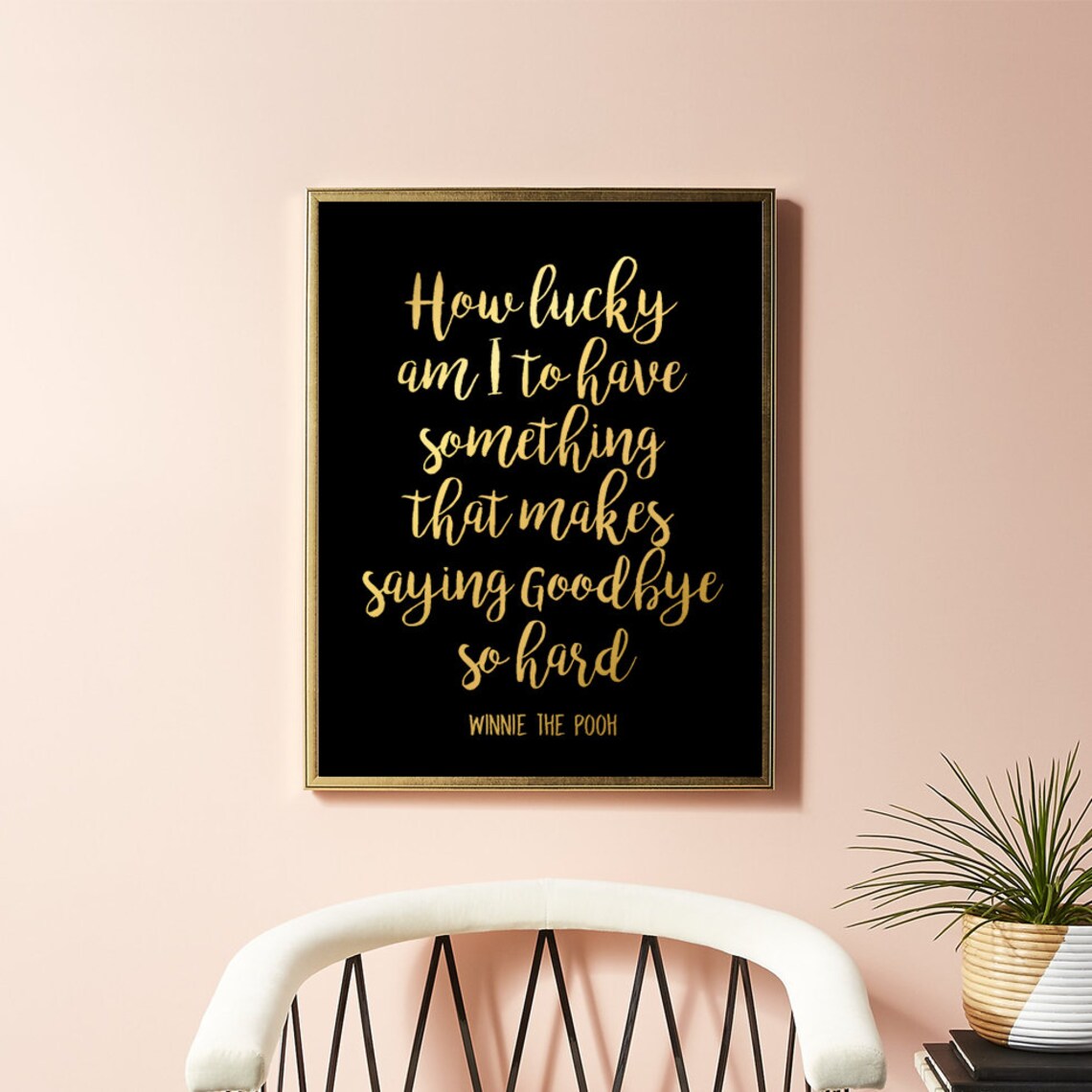 Winnie The Pooh Friendship Quote Gold Foil Best Friend Wall Art - Image 3