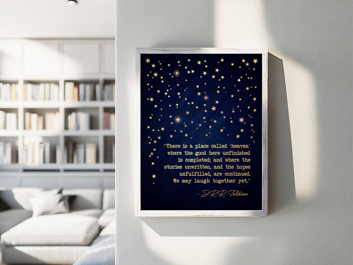 J.R.R. Tolkien Quote, Gold Stars Wall Art Print - Image 5