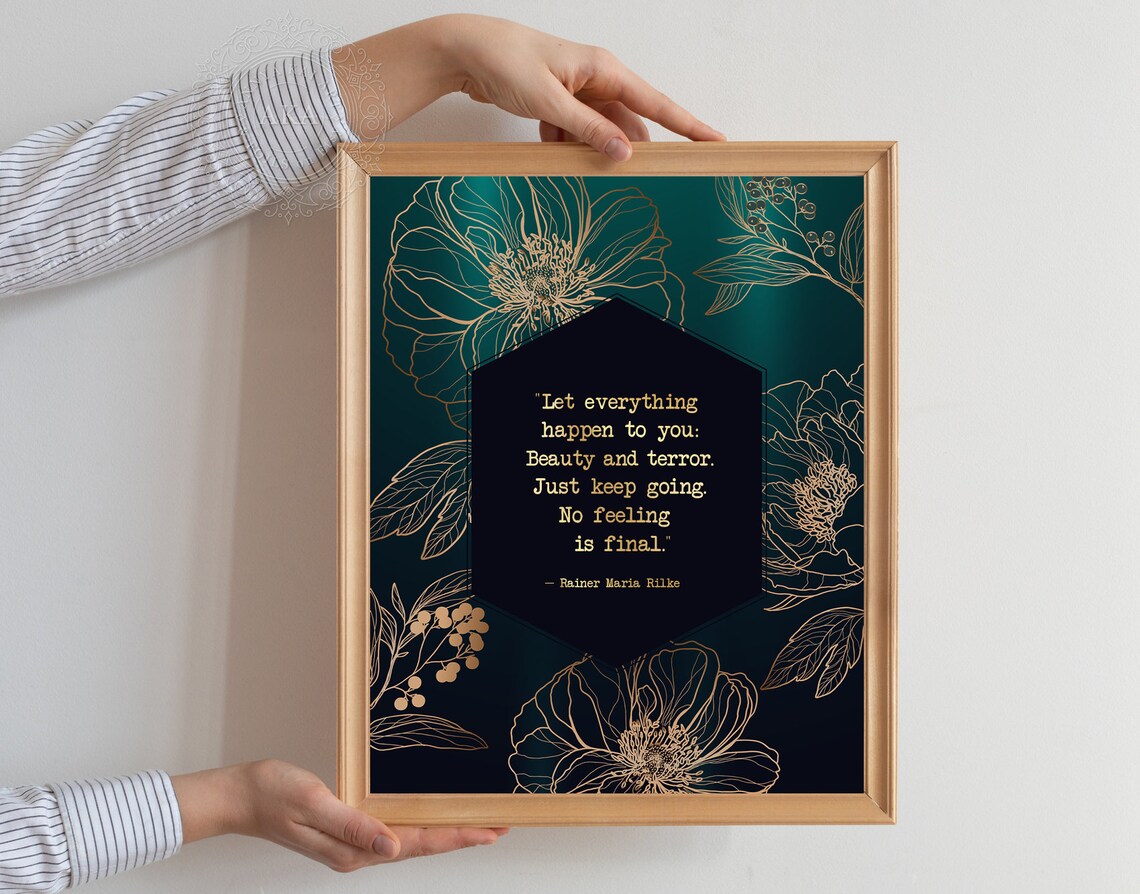 Let Everything Happen To You, Rilke Gold Foil Print - Image 5