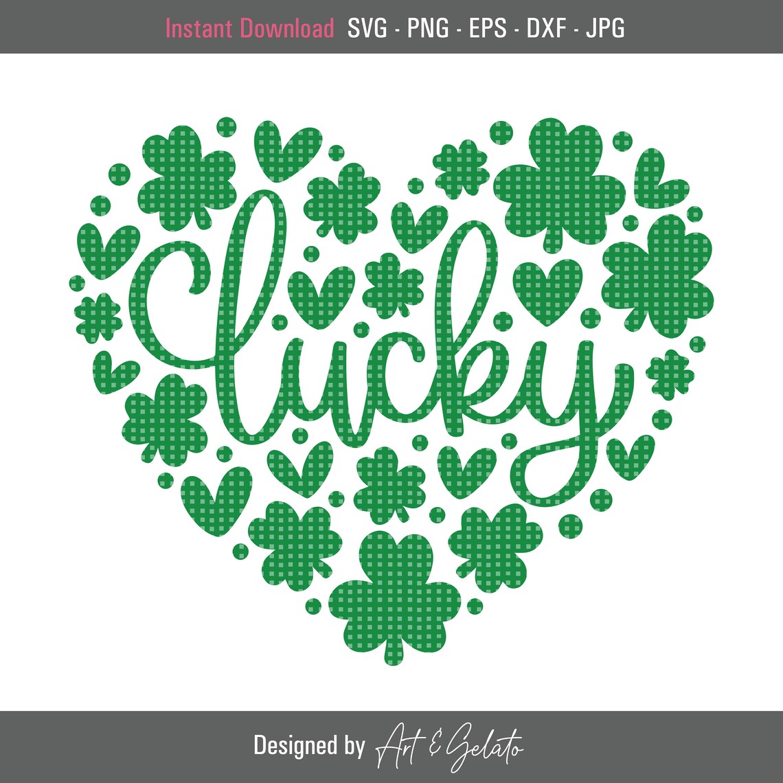 Lucky Heart St Patricks Day Shamrock Art Print