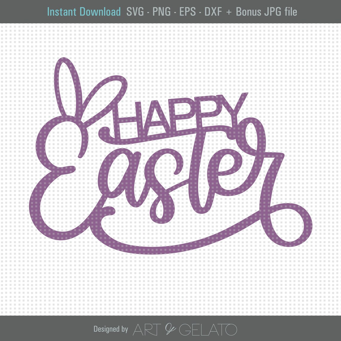 Happy Easter Cake Topper, Easter Cutout File - Image 3