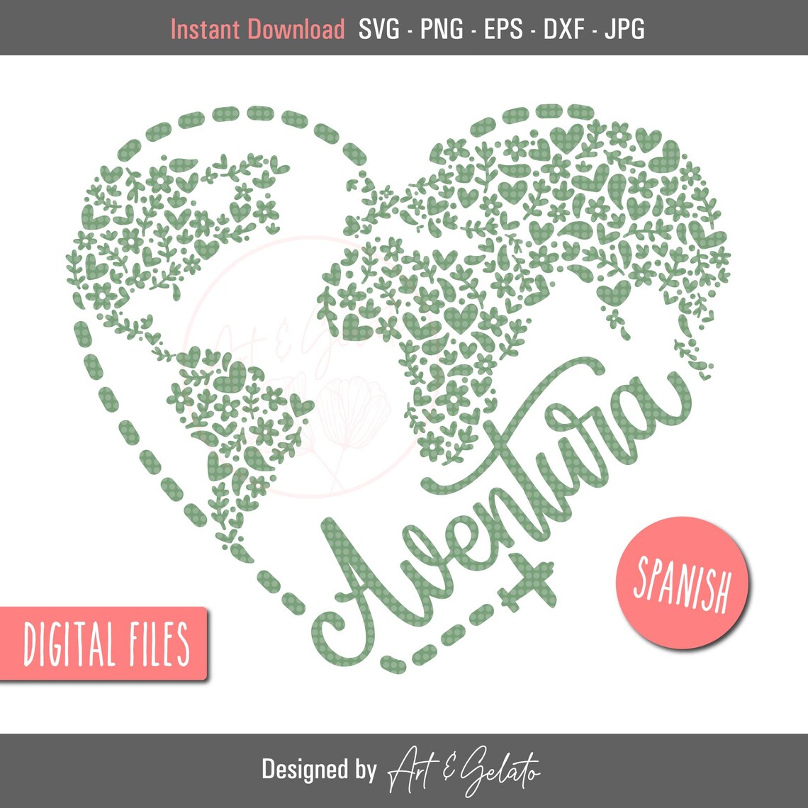 Aventura Corazon Travel, Floral World Art Print