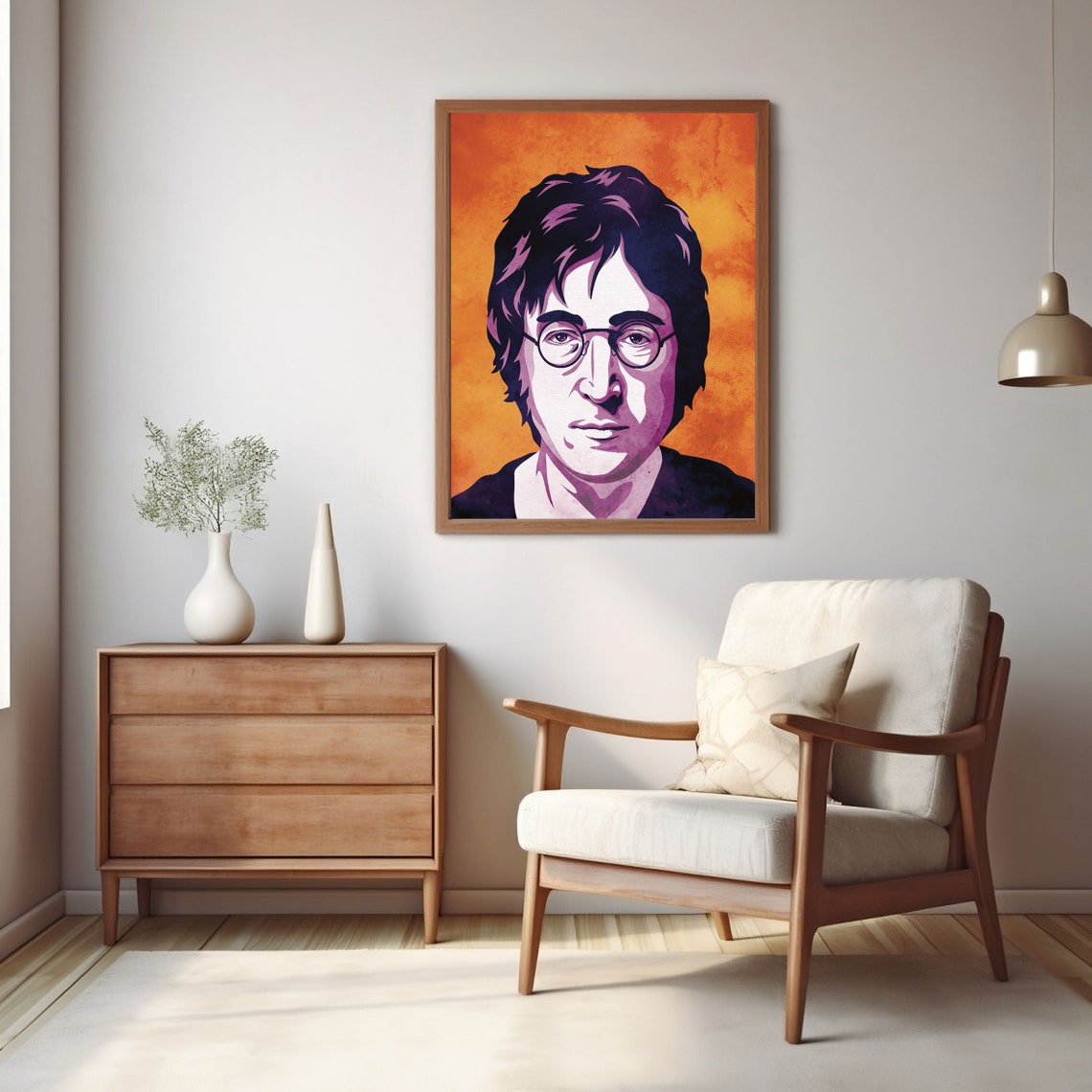 John Lennon Orange Pop Art Portrait Beatles Legend Music Poster - Image 2
