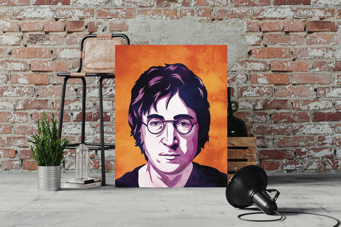 John Lennon Orange Pop Art Portrait Beatles Legend Music Poster - Image 3