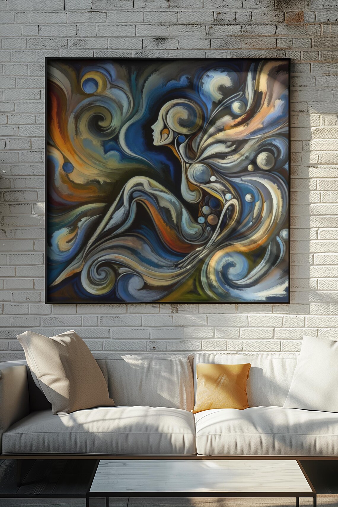 Mystical Abstract Goddess Surreal Painting Cosmic Fantasy Wall Art - Image 4