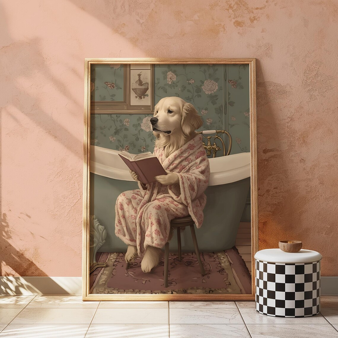 Golden Retriever Bathroom Wall Art Funny Print Prints Trendy