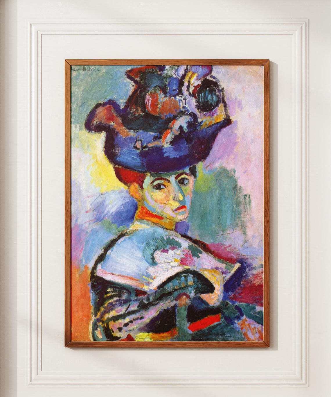 Henri Matisse Woman With A Hat 1905 Fauvist Painting Modern Woman Portrait Painting Abstract Art Wall Art Femme Au Chapeau