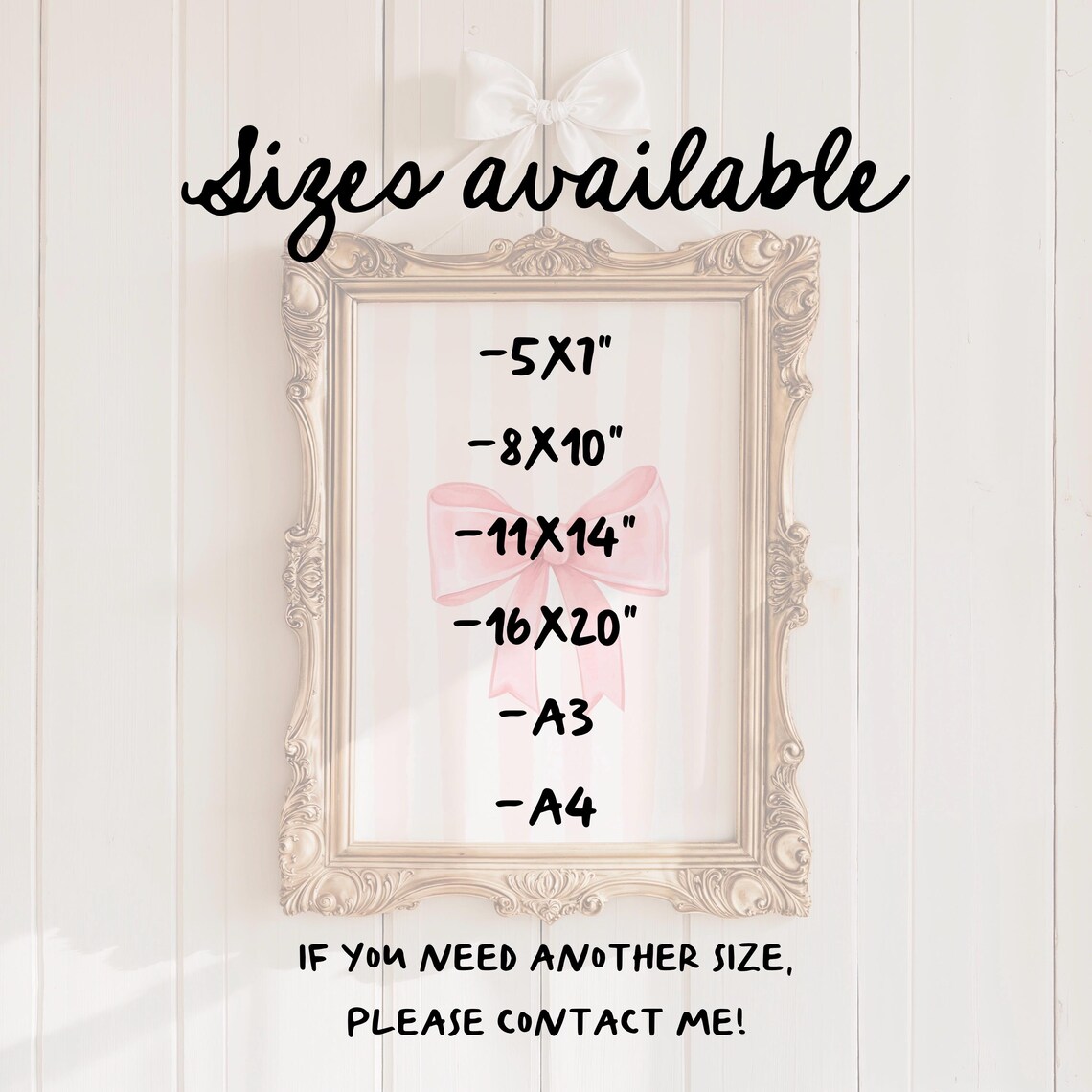 Pink Bow Print, Coquette Aesthetic Nursery Poster - Image 2