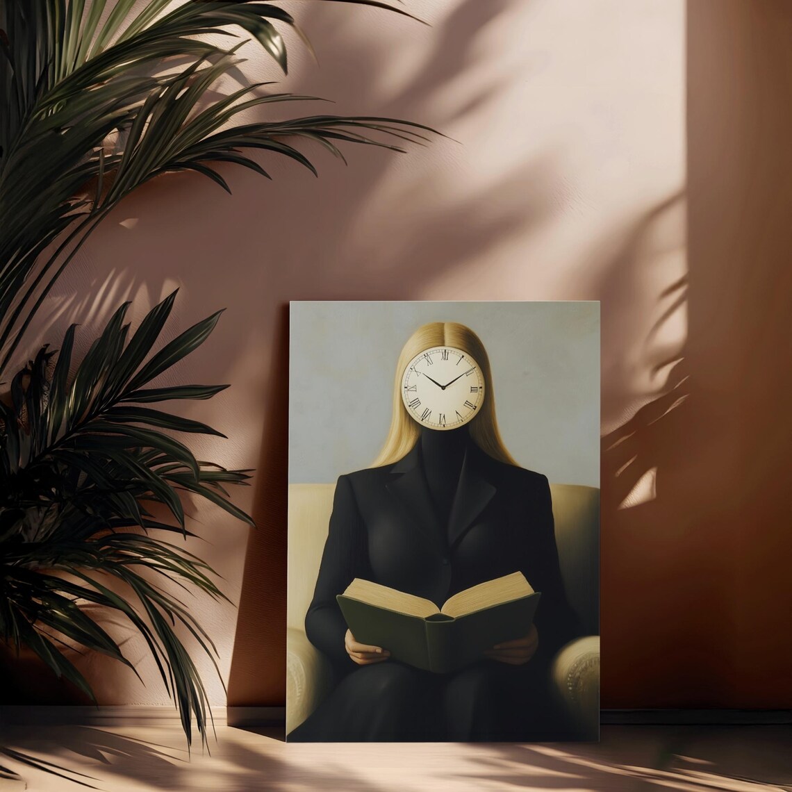 Women Reading Portrait, Magritte-Inspired Art Print - Image 2