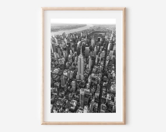 New York City Skyline Poster, Black And White Decor
