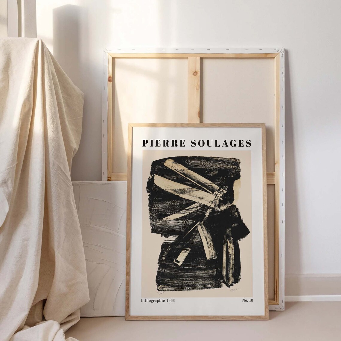 Pierre Soulages Lithographie 1963 Number 10 Abstract Art Poster - Image 2