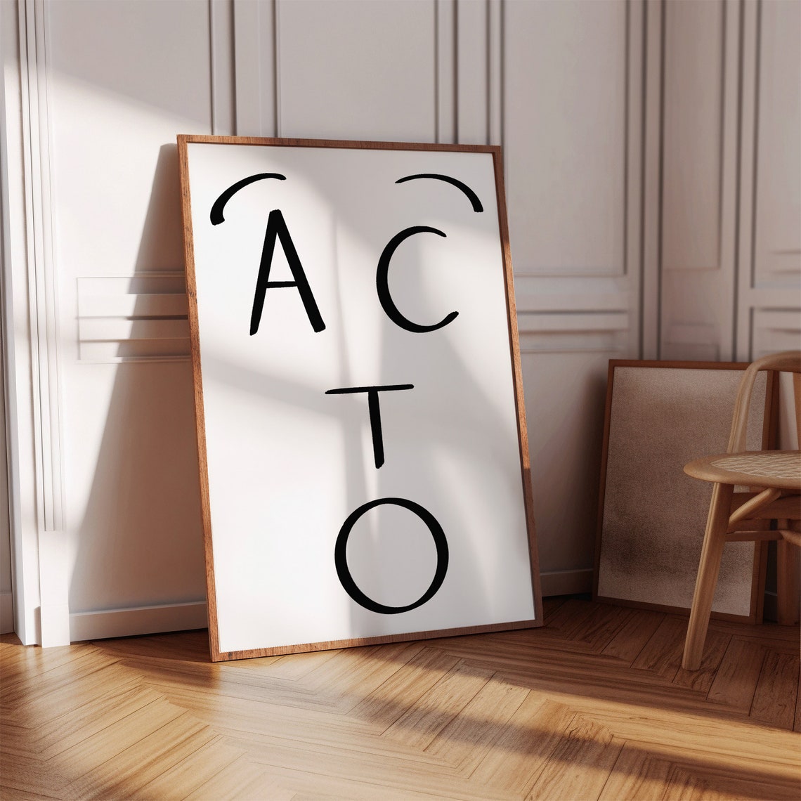 Acto Minimalist Typography Bold Black Letter Graphic Design Poster