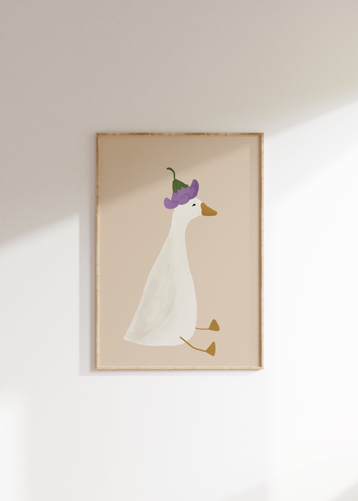 Silly Goose Cute Goose Nursery Girl Room Art Print