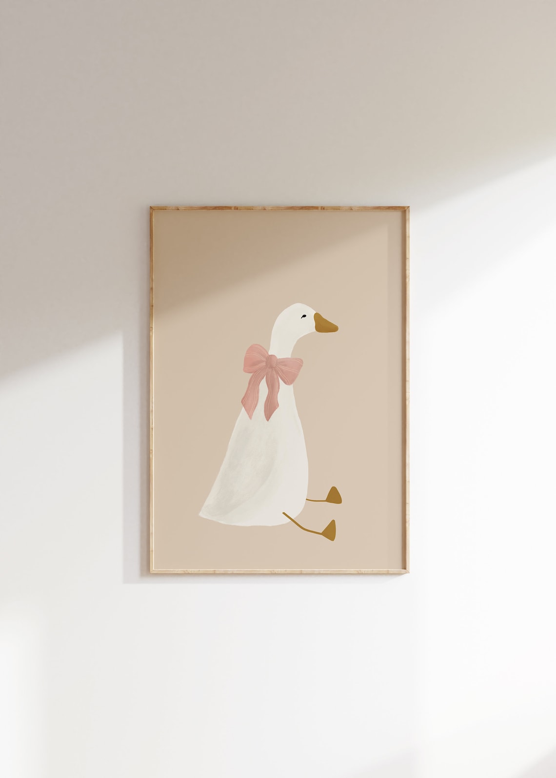 Silly Goose Cute Goose Poster, Pink Coquette Nursery