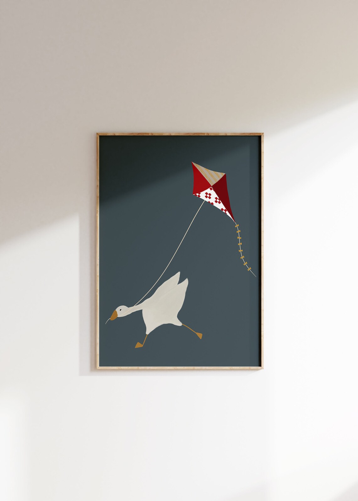 Silly Goose Nursery Art Print, Kids Room Illustration