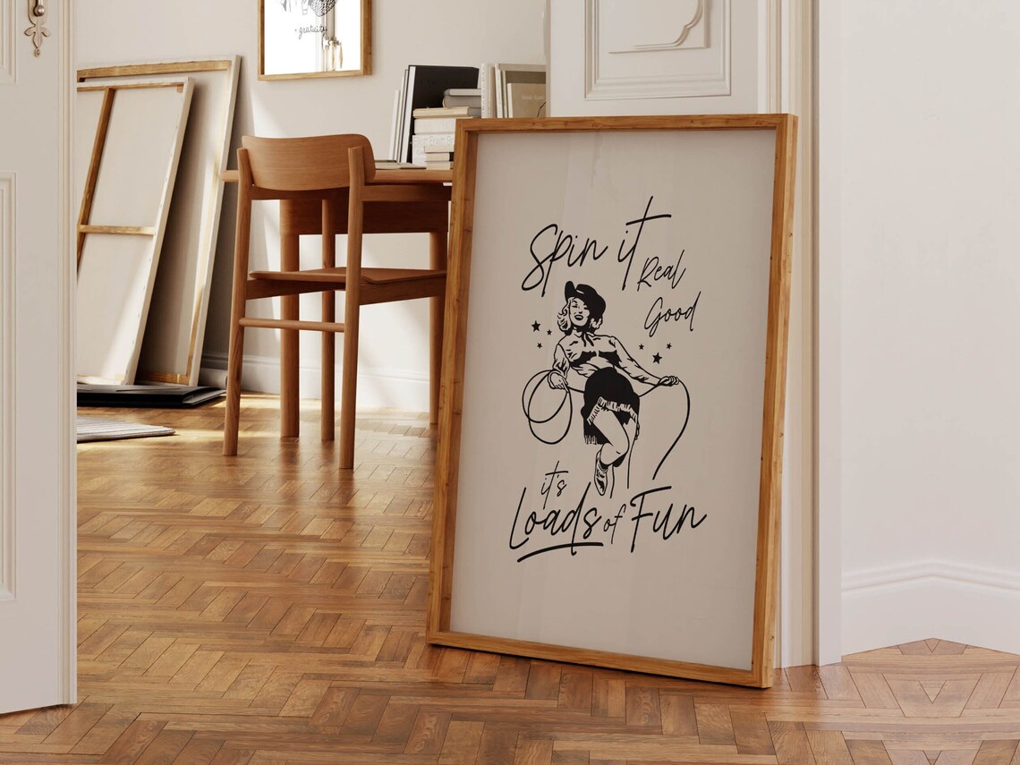 Cowgirl Laundry Print, Funny Western Laundry Room Art