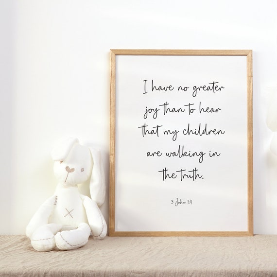 3 John Children Are Walking in the Truth, Minimalist Art Print