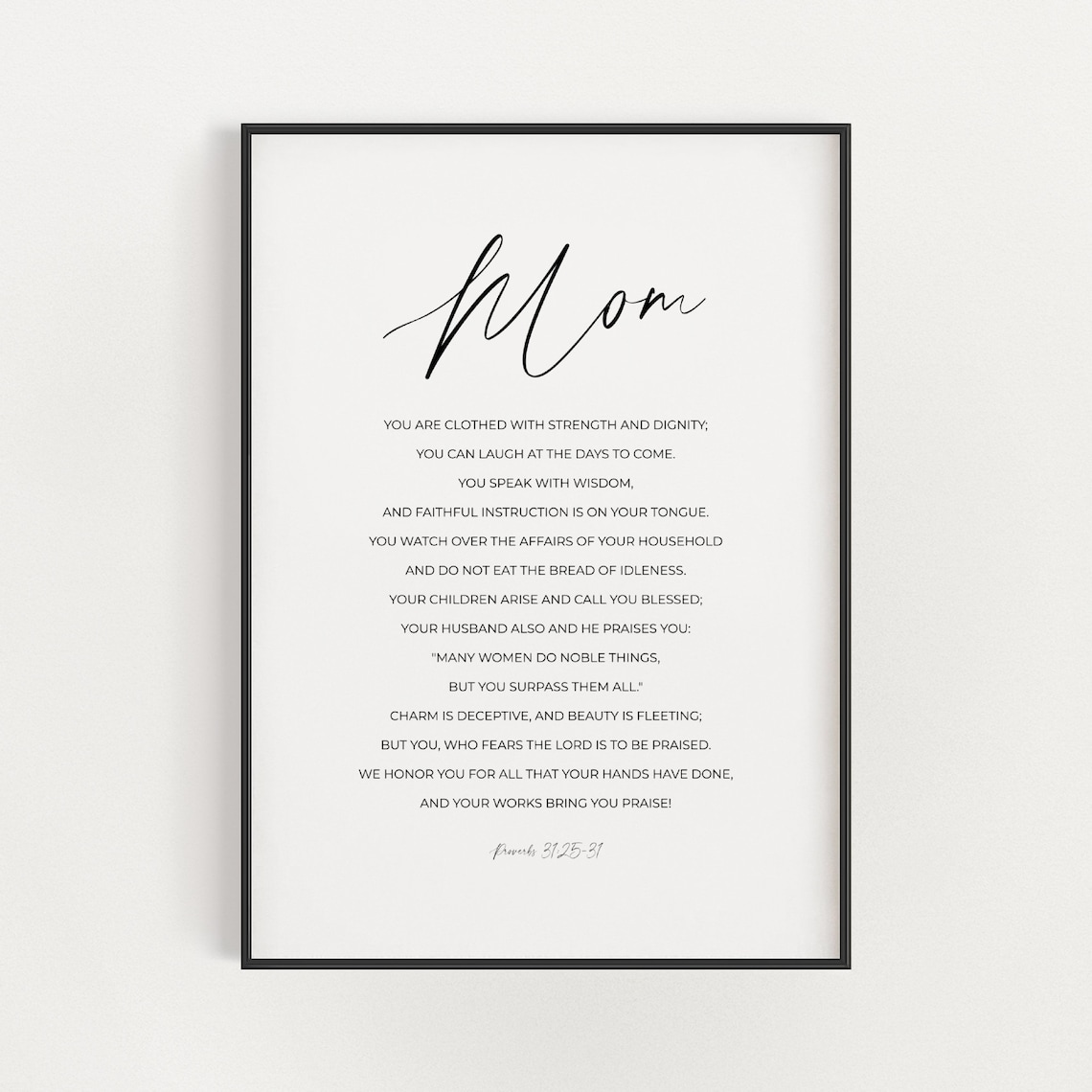 Proverbs 31:25 Personalized Mom Scripture Art Print