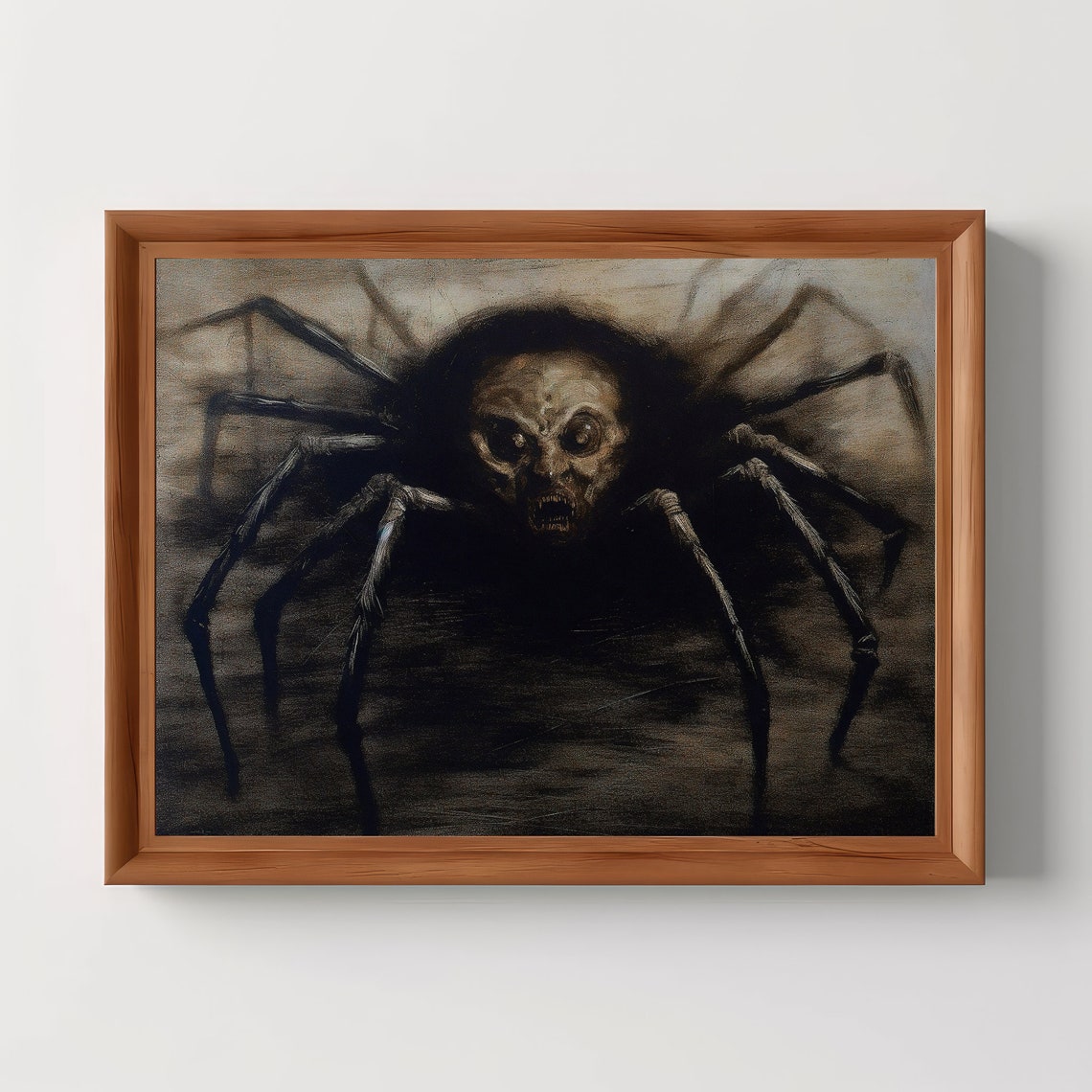Skull Spider Gothic Halloween Vintage Dark Academia Wall Art