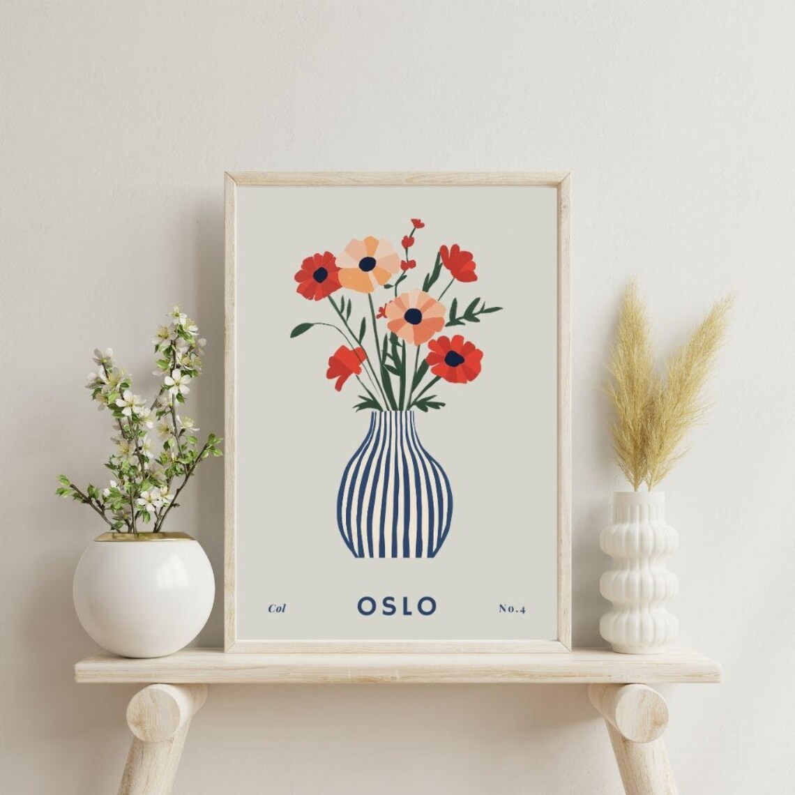 Flower Print, Bohemian Floral Decor Oslo