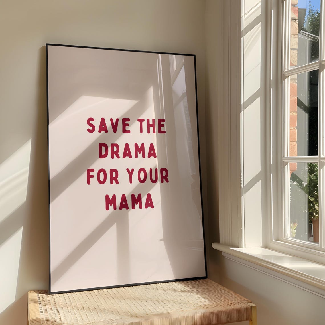 Save The Drama For Your Mama Red Sassy Quote Decor Art Poster