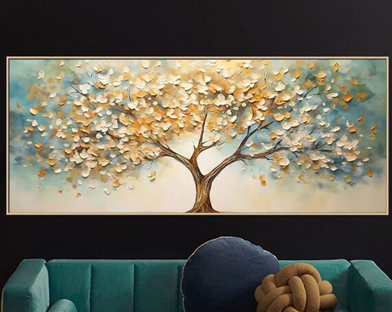Original Colorful Tower Tree Paitning On 3d Textured Wall Art Boho Wall Decor Bright Painting Large Modern Wall Artpainting For Hotel