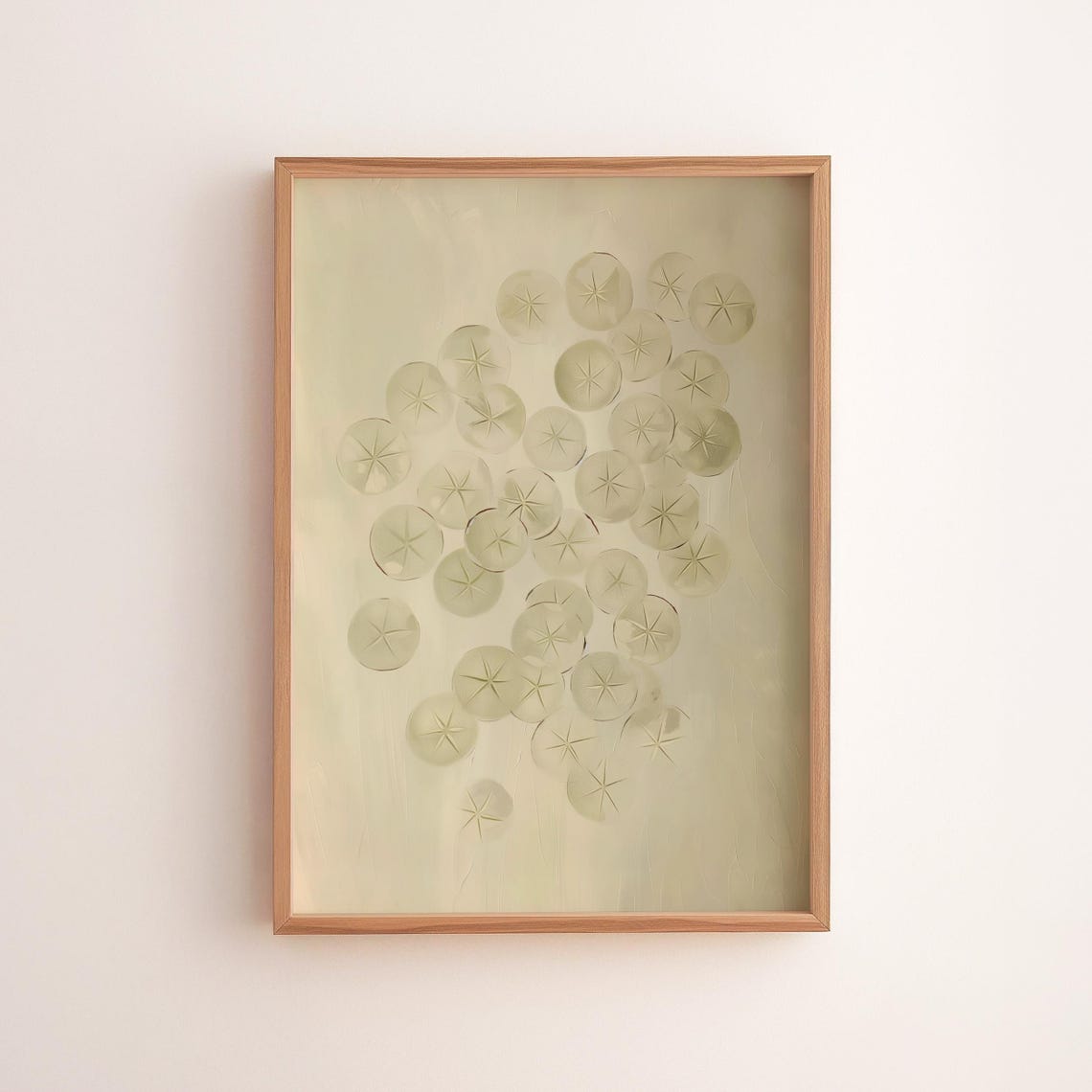 Sand Dollar Coastal Seashell Beach Neutral Cluster Art Poster