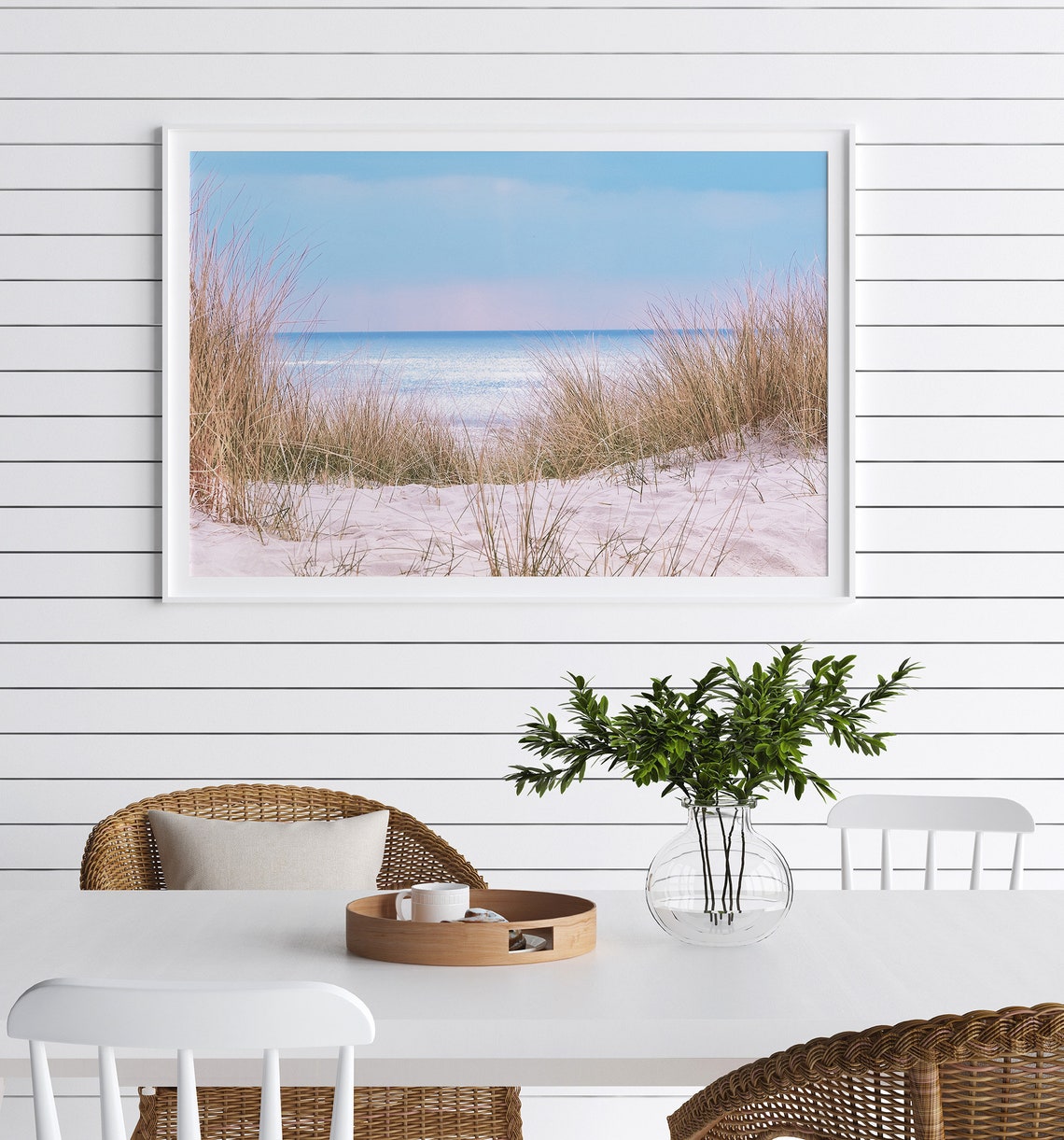 Wall Art Coastal Print Boho Beach Decor Ocean Poster Bedroom Or Living Room Surf Pampas Grass Print - Image 2