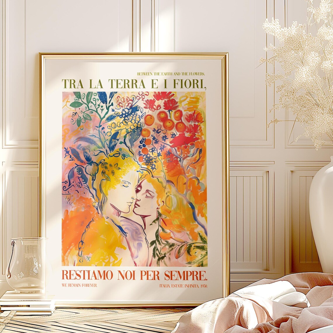 Tra La Terra E I Fiori Italian Romantic Love Quote Art Poster