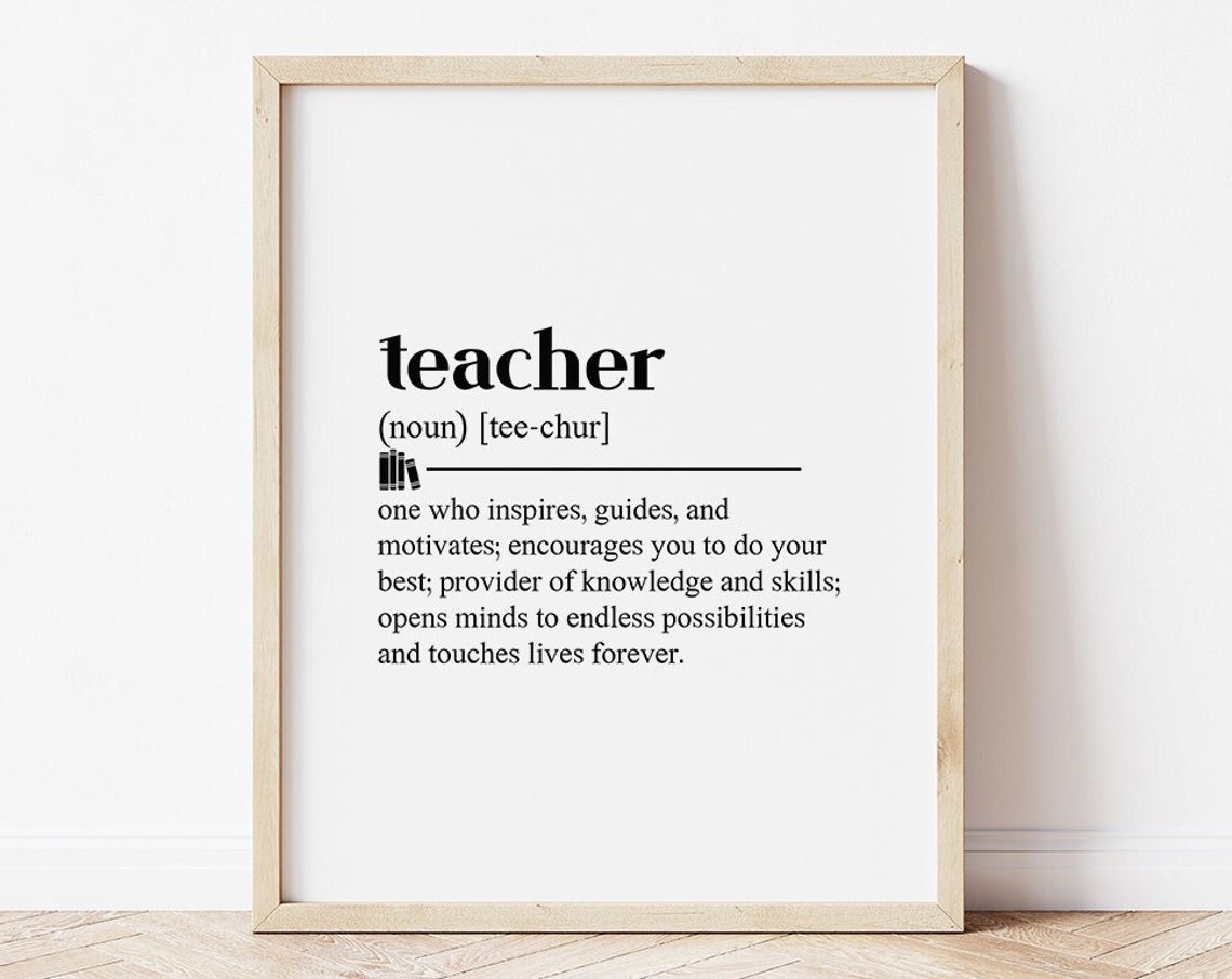Teacher Definition Inspire Guide Knowledge Classroom Wall Art