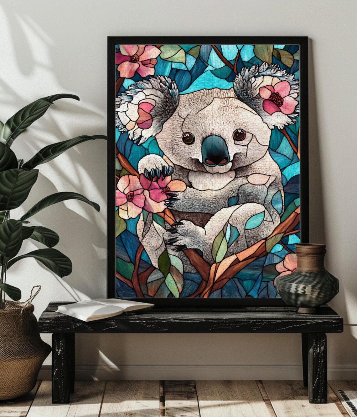 Stained Glass Koala Travel Poster, Wildlife Art - Image 3