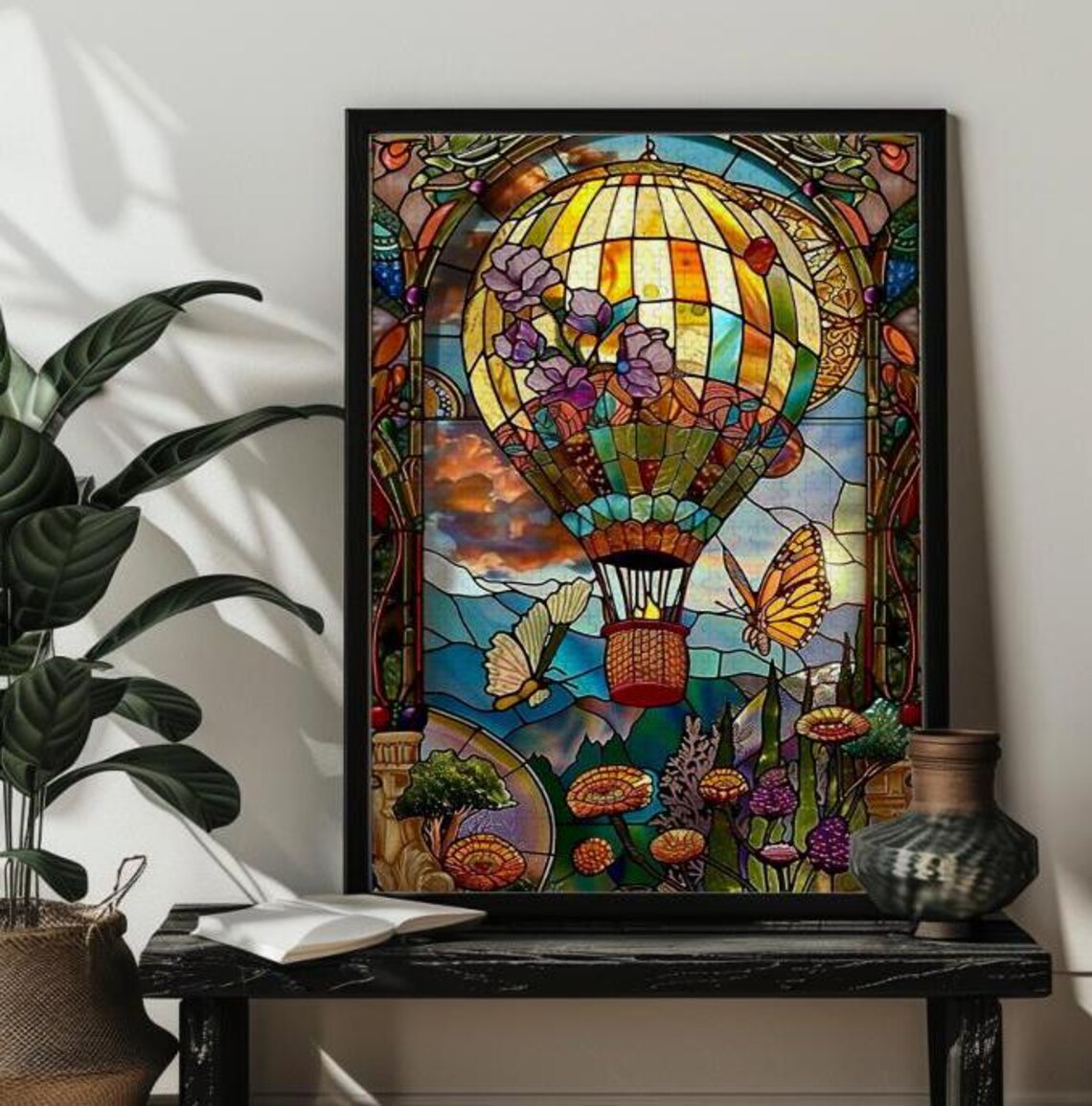 Stained Glass Hot Air Balloon Wall Decor - Image 4