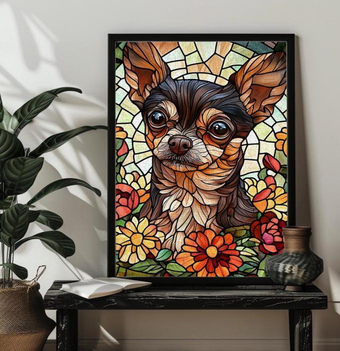 Stained Glass Chihuahua Jigsaw Puzzle For Adults Chihuahua Wall Art 3005001000 Piece Family Puzzles Dog Puzzle Art Birthdaychristmas Gift