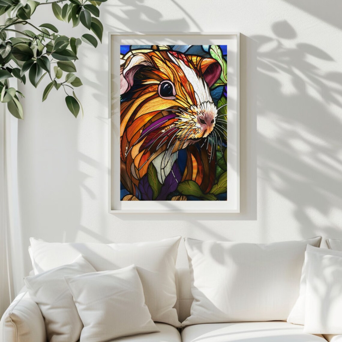 Guinea Pig Stained Glass Jigsaw Puzzle Art Print - Image 2
