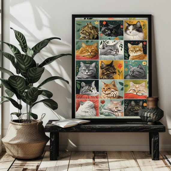 Cozy Fuzzy Cats Jigsaw Puzzle For Cat Lovers 3005001000 Piece Cute Charming Cat Art Puzzlescat Mom Dad Gift Cat Wall Artpet Owner Gift
