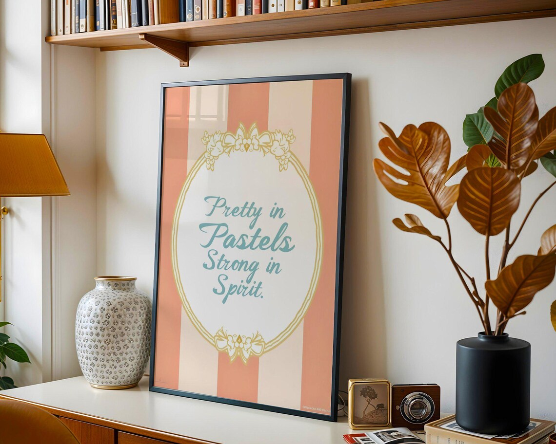 Pretty in Pastels Strong in Spirit Uplifting Quote Poster for Girls - Image 5