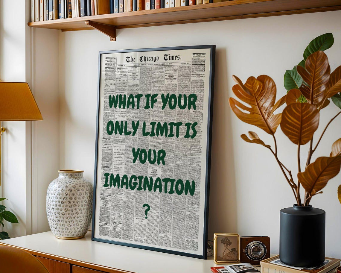 What If Your Only Limit Is Your Imagination Green Quote Poster - Image 2