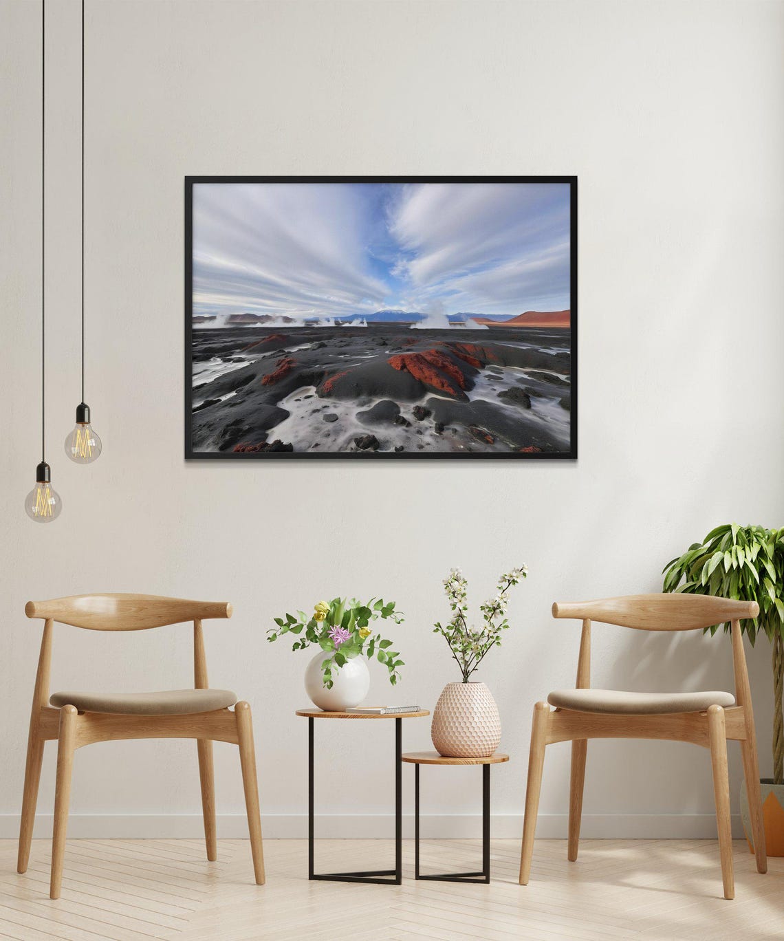 Scenic Geysers And Mountains Wall Art Beautiful Cloudy Sky Nature Landscape Print Modern Home Decor Stunning Photography Print - Image 2