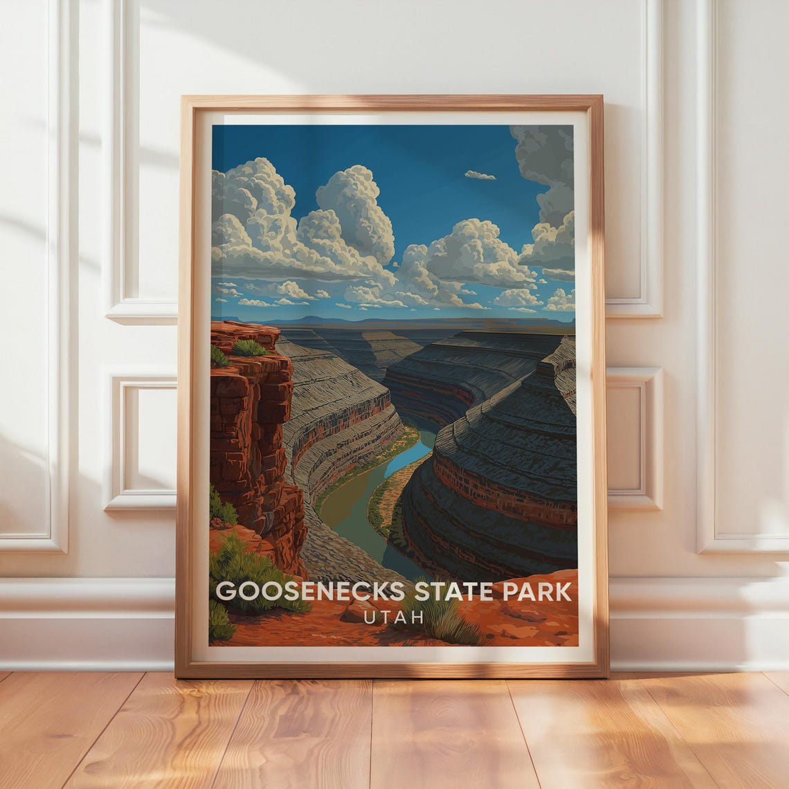 Goosenecks State Park Utah River Canyon Vintage Travel Poster