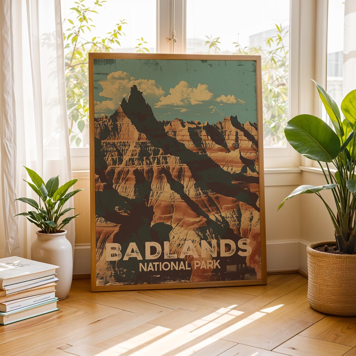 Badlands National Park Vintage Travel Poster