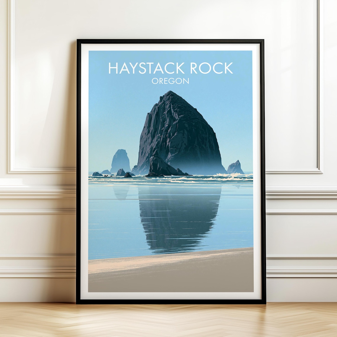 Haystack Rock Cannon Beach Oregon Poster Usa Travel Wall Art American Landmark Print Gift