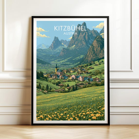 Kitzbhel Austria Vintage Travel Poster