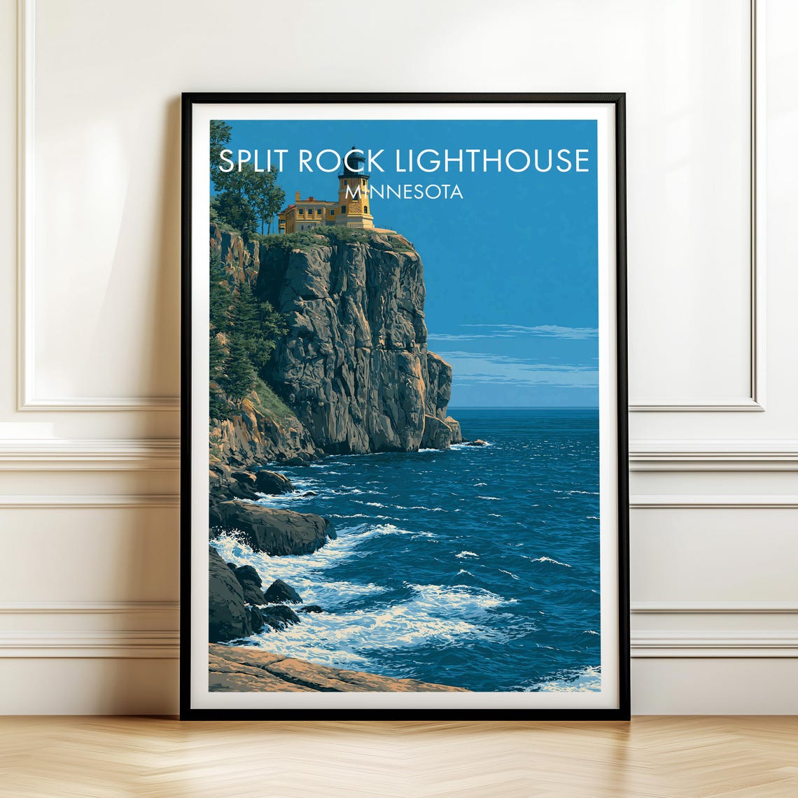 Split Rock Lighthouse Minnesota Poster Usa Travel Landscape Wall Art Print