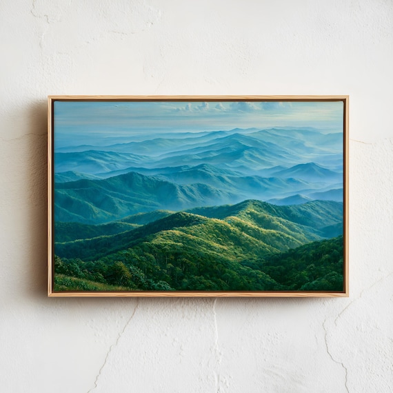 Shenandoah Blue Ridge Mountains Mist Vintage Landscape Poster