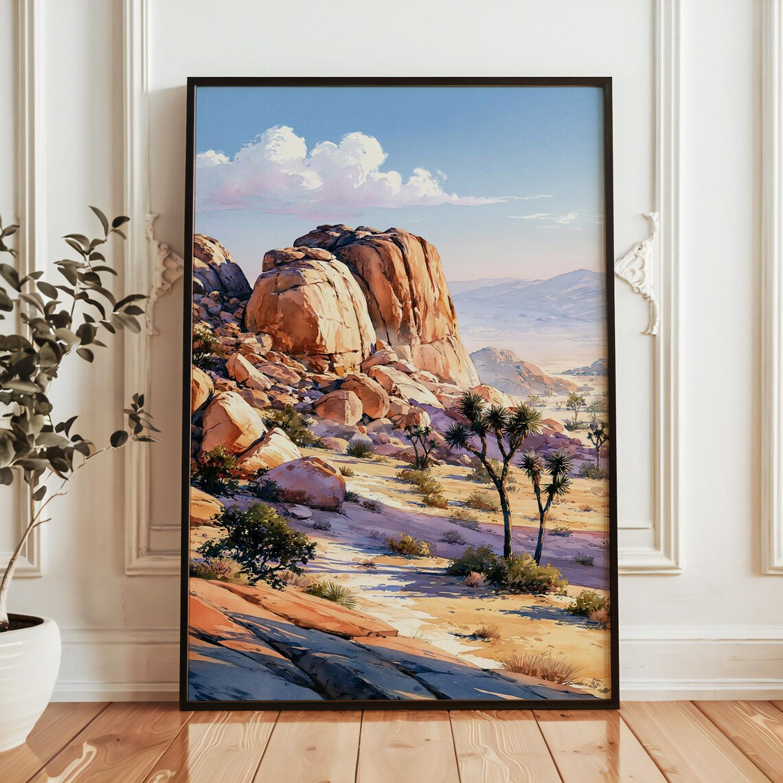 Joshua Tree National Park Poster, Watercolor Travel Poster