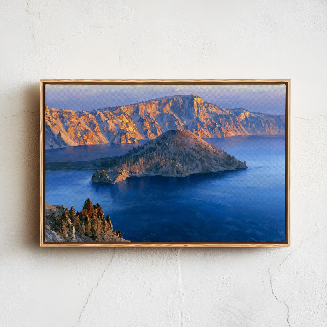 Crater Lake National Park Vintage Landscape Poster